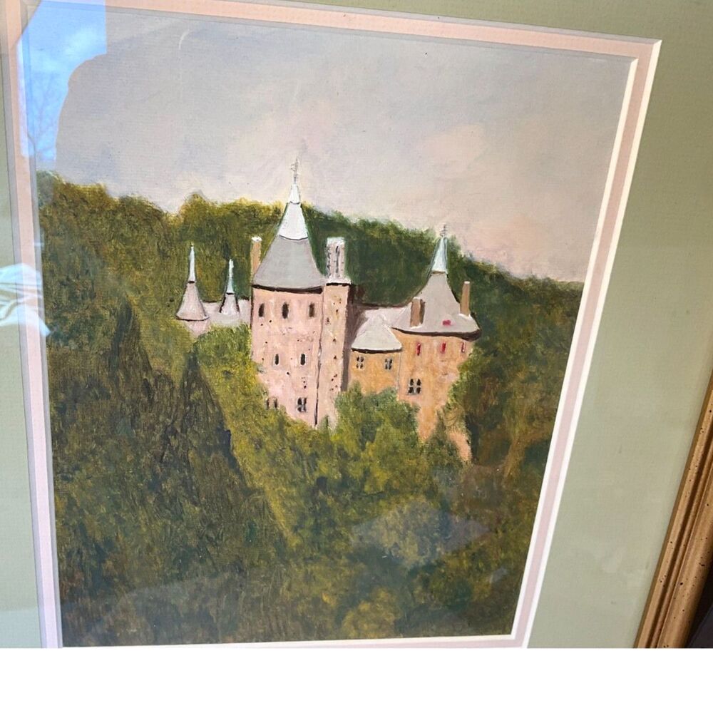 Original Castell Coch painting Castle painting South Wales Vintage framed